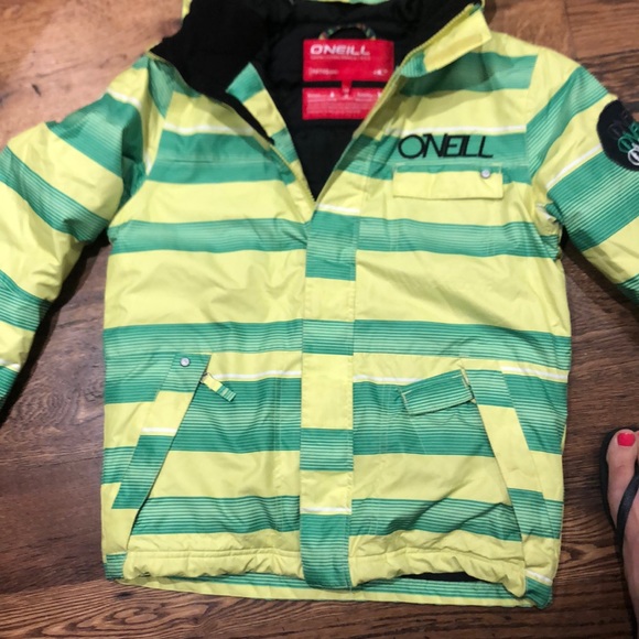 O’Neil kids ski jacket yellow and green size 12 - Picture 5 of 5